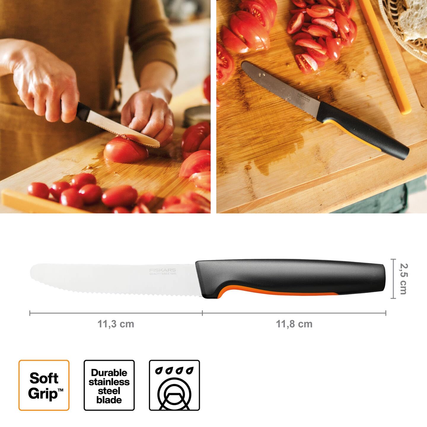 新品 SAVOTTA E-TOOL POUCH 新品FISKARS製スコップ付き Amazon.com: Fiskars Tomato Knife, Functional Form, Total