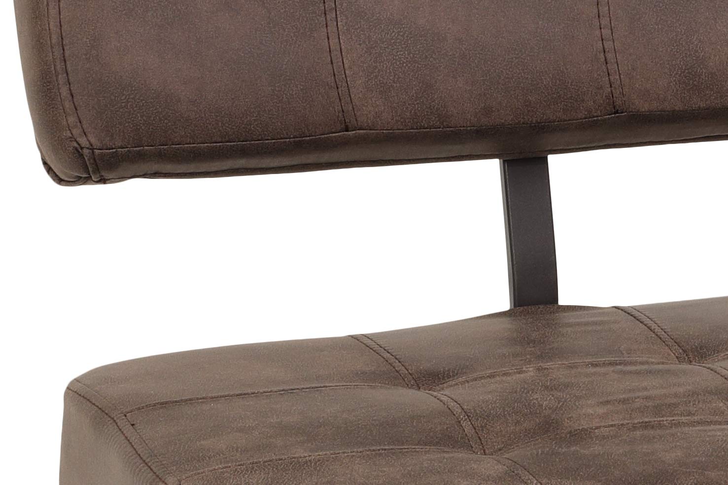 Hela Tische, Sitzbank Esszimmerbank Donna, mit Lehne, Bezug Softex Vintageoptik Braun, X-Metallgestell Anthrazit, 140x61x93 cm