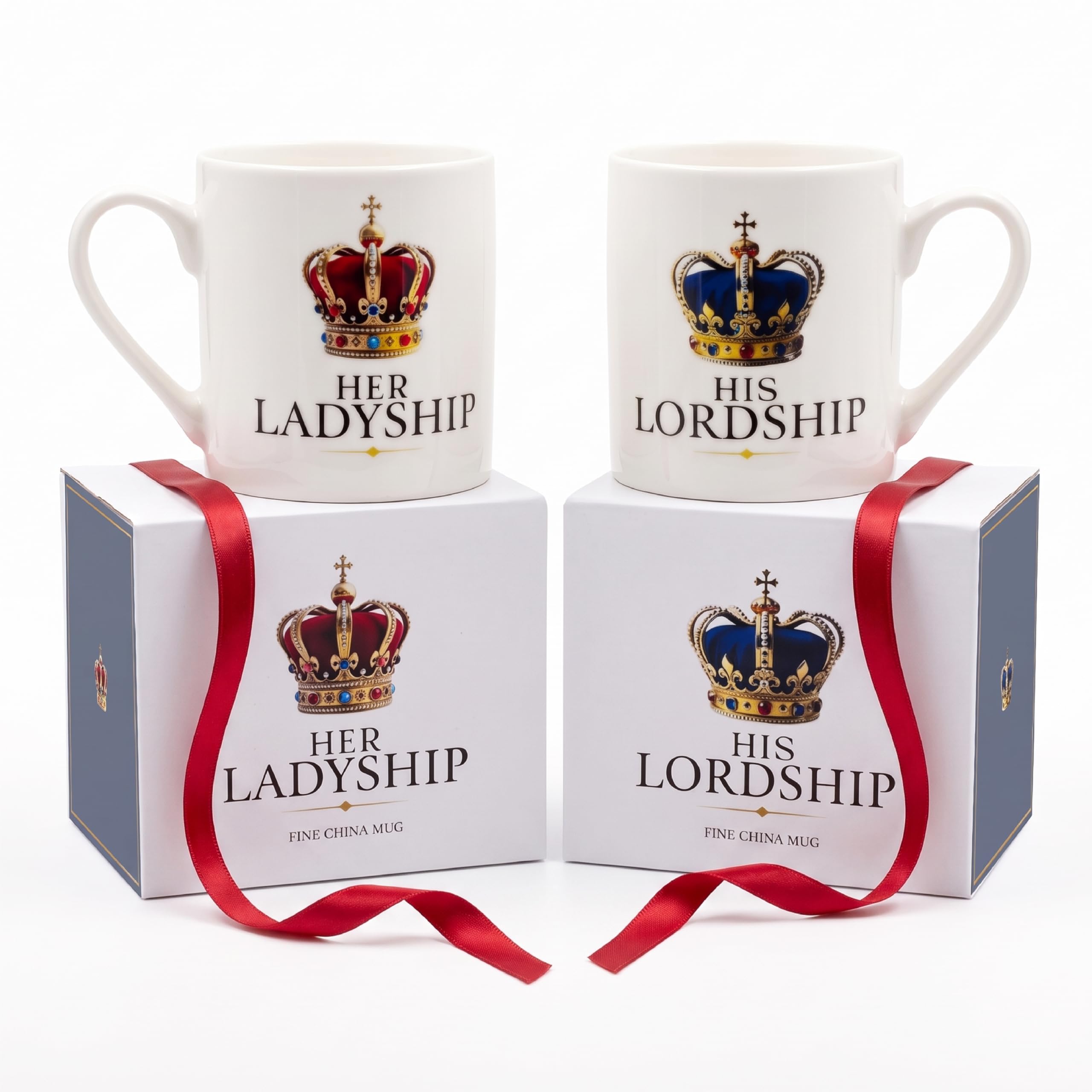 CUQOO His & Her Lordship Mugs | Wedding Gift Set | 360ml | 2pk