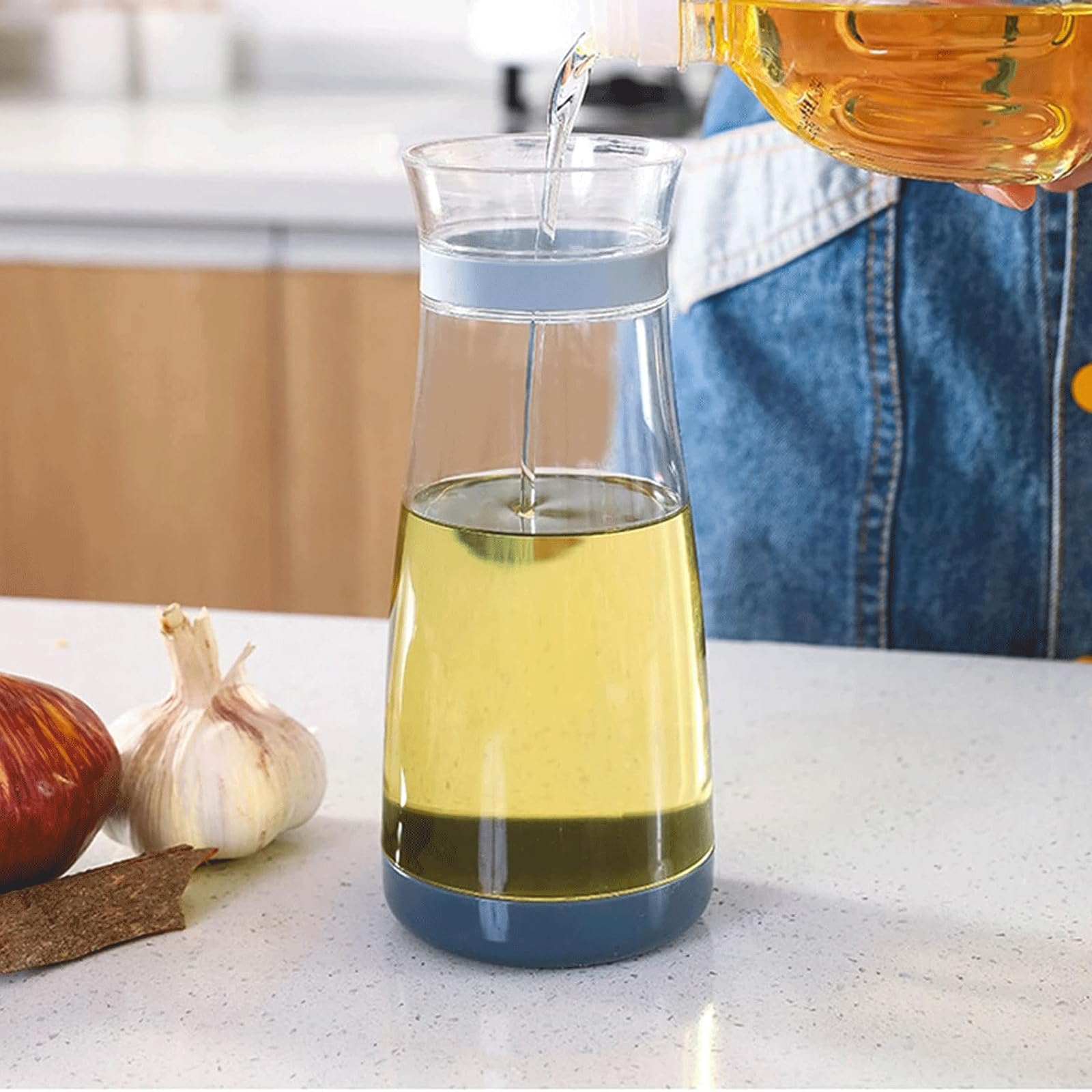 KRILLIQ Lattina di Olio Bottiglia di Olio commestibile in plastica Lattina di Miele Dispenser di Olio e aceto Dispenser di sciroppo di caffè per Cucinare in Cucina per Condimento