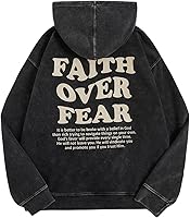 WDIRARA Men's Y2K Letter Graphic Distressed Long Sleeve Hoodie - Vintage Hipster Loose Fit Hooded Sweatshirt