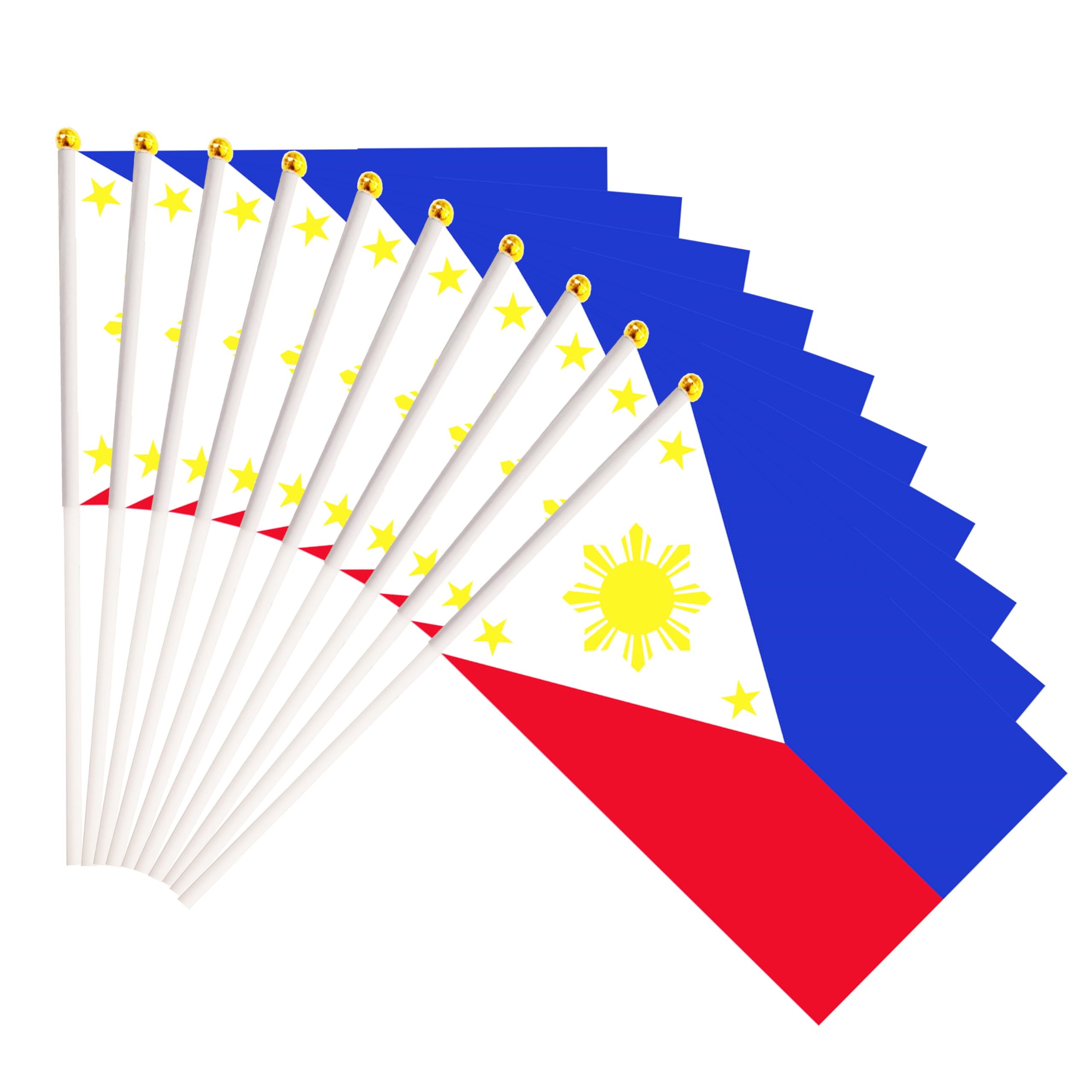50 Pack Philippines Filipino on Stick Flags,Small Mini Hand Held Philippines Filipino Flags 5.5x8.3 Inch, Grand Opening, Carnival,Party Events Celebration
