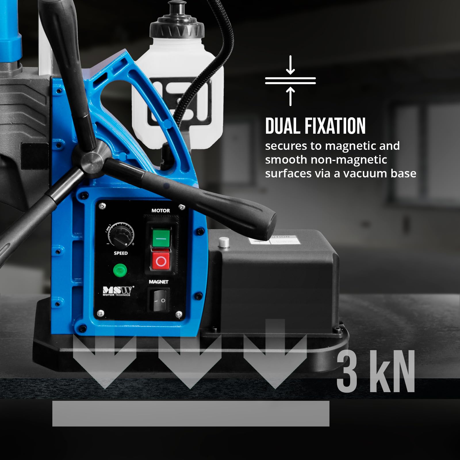 MSW Taladro magnético - con vacío - 1650 W - 560 rpm - diámetro de perforación máx. 50 mm Taladro de iman