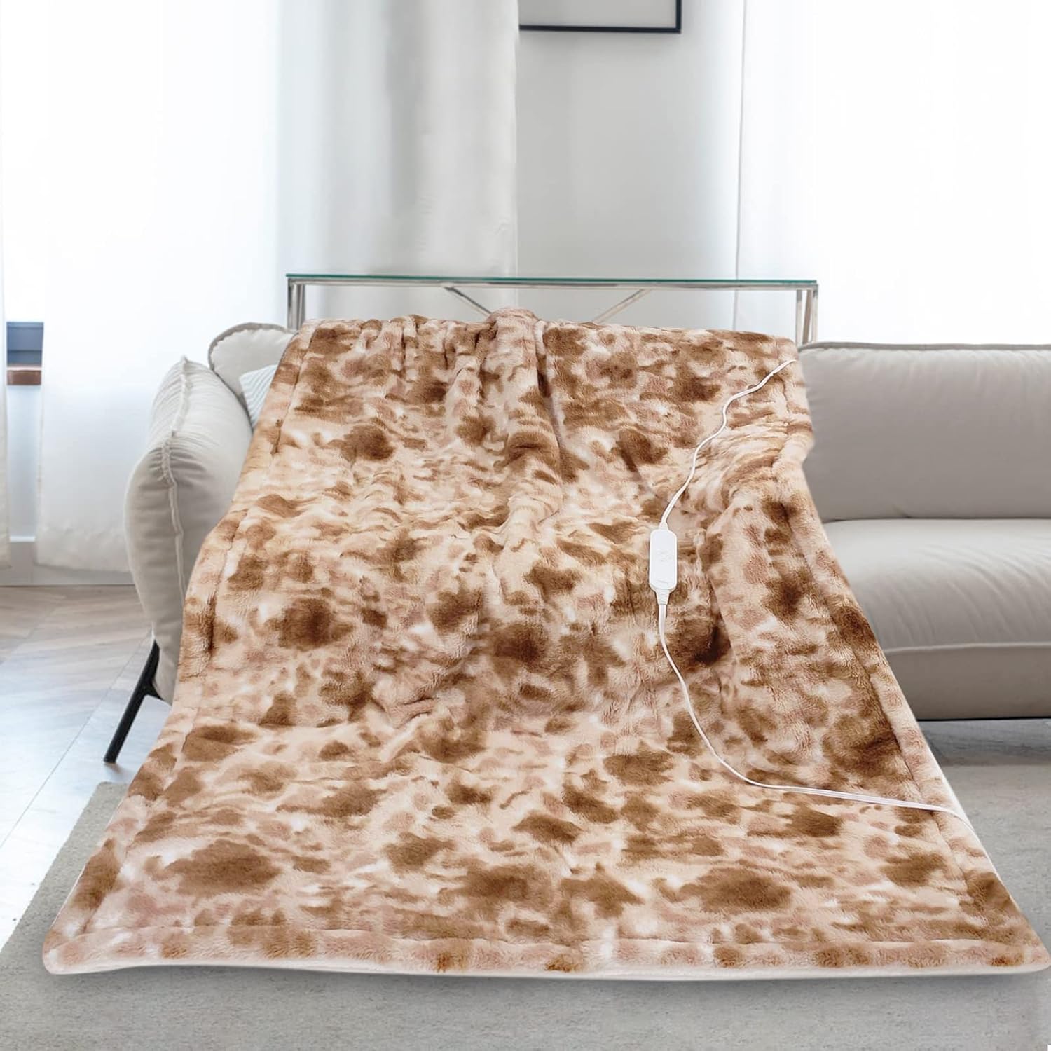 review HELLOMOTO 2 in 1 Weighted Heated Blanket, 15lb Electric Heated Blanket Large Size 48''x72'' with 6 Heat Settings & 9 Timer Settings, Machine Washable-WHB01