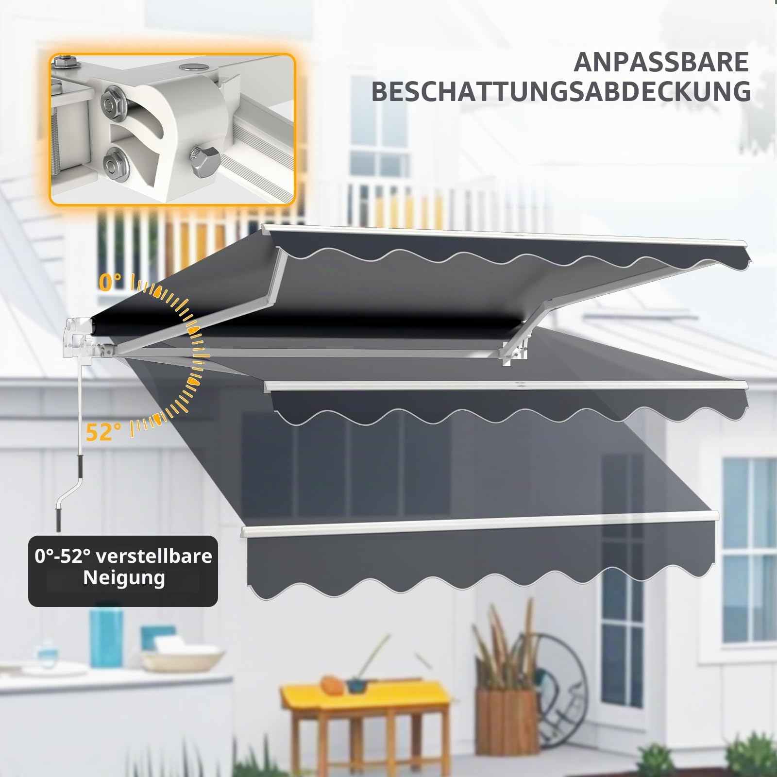 markise 4x3m preis arvioo Gelenkarmmarkise Aluminium, Sonnenschutz für Terrasse Balkon Fenster Eingang, Neigbar, Balkon Markise Gelenkmarkise mit Volant & Handkurbel & Wandhalterung (Anthrazit) Mans_Wedding_Ring Rahmenhöhe:D 51 urban lady bike Beachbikes