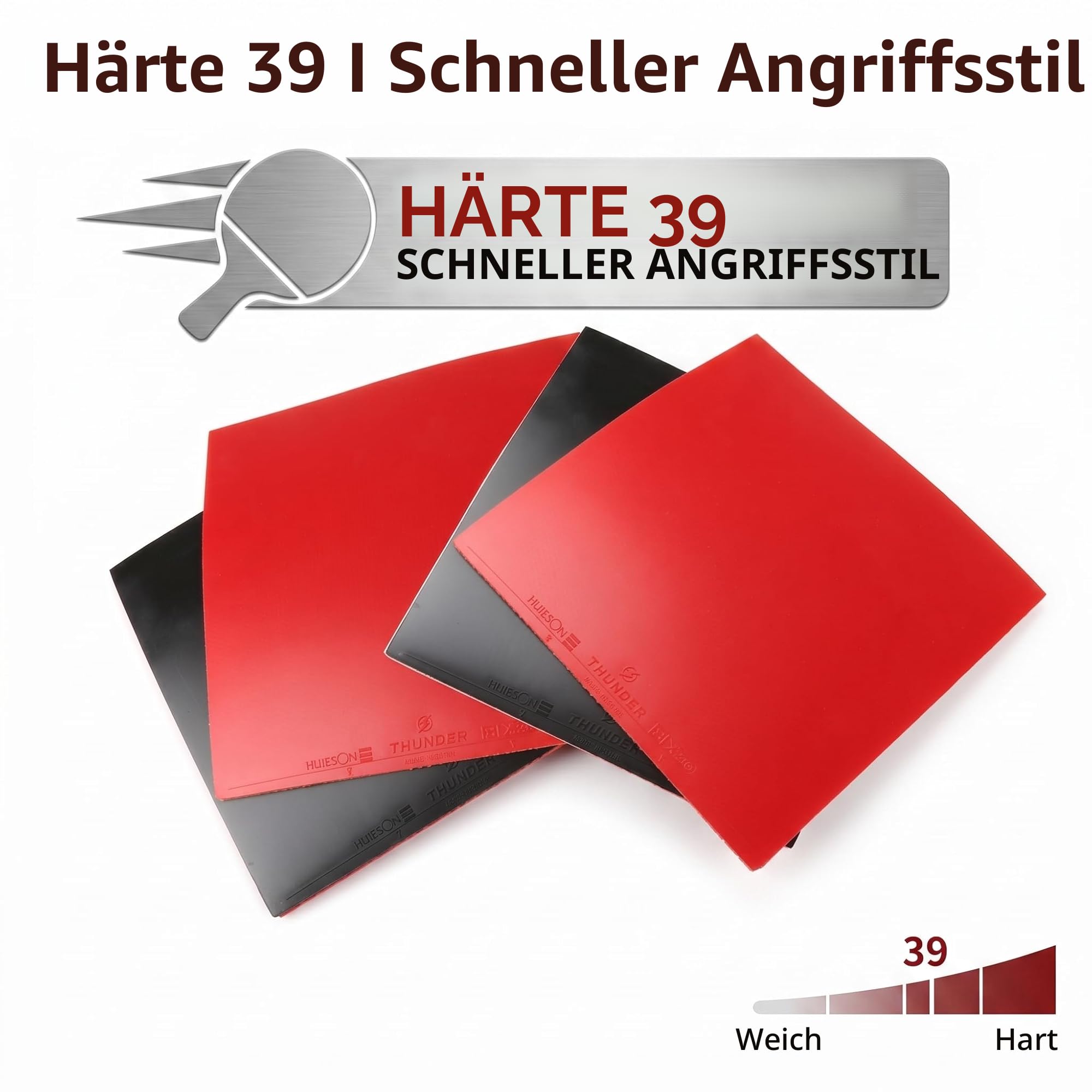 4 Stück Tischtennisschläger Ersatzbelag, Ping Pong Gummi, Tischtennis Gummi, Pingpong Schläger Ersatzgummi, Tischtennisschläger Ersatzgummi, für Austausch alter und beschädigter Tischtennis Gummipads
