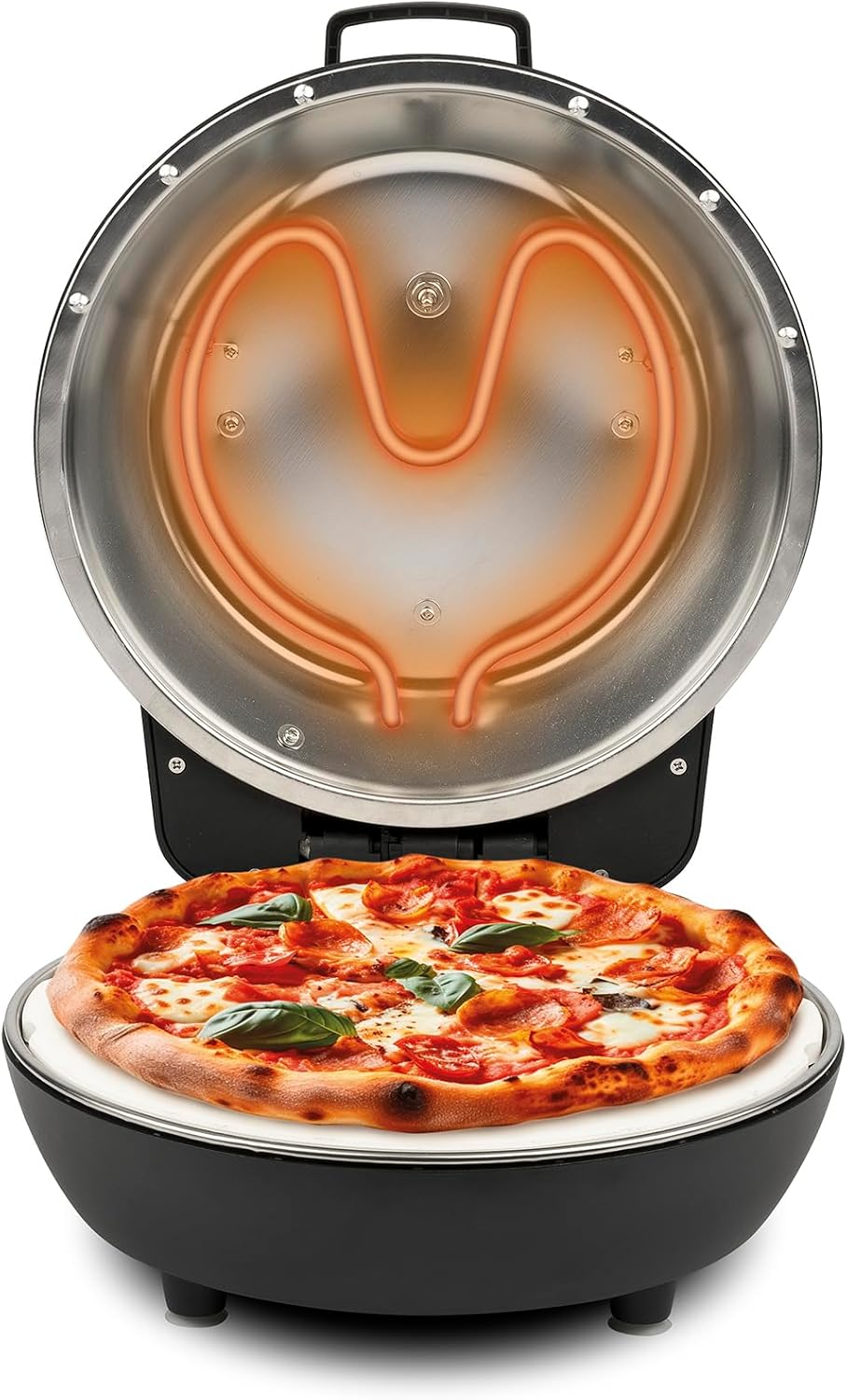 G3 Ferrari - Horno para pizza Pummarola de acero inoxidable. La perfeccin de la pizza al alcance de la mano. Termostato regulable hasta 420C. Potencia 1200W. Peso: 5,2 kg