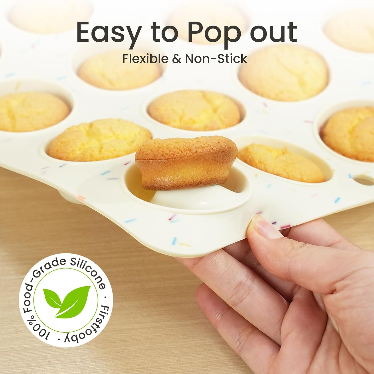 Silicone Mini Muffin Pan, 24-Cup Mini Cupcake Pan for Baking Nonstick BPA Free, Food-Grade Silicone Baking Mold for Egg Bite Muffin Cupcake Pudding