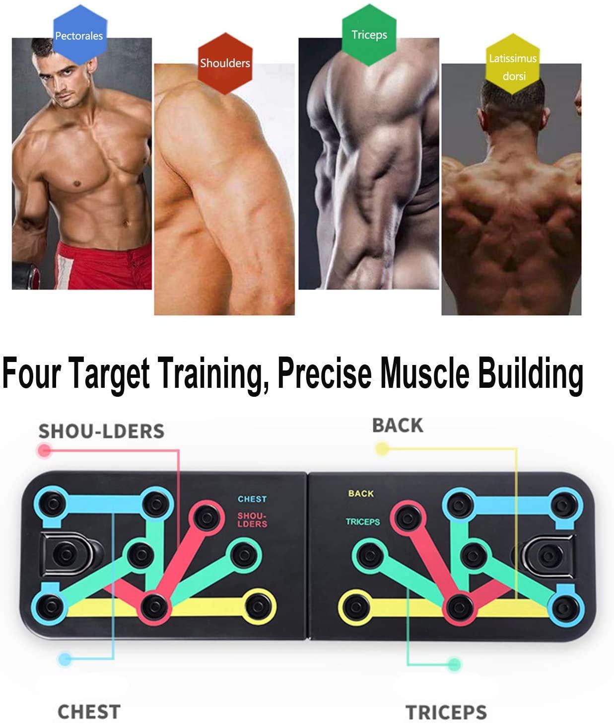 ZXDA Push Up Board System with Pull Rope,12 in 1 Body