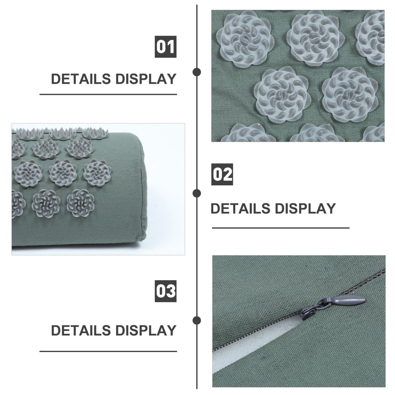 VALICLUD Juego de 2 Esterillas de Masaje de Acupresión con Almohada, Material de Algodón y Abs, Ligeras, Lavables Bolsa para Yoga y Relajación