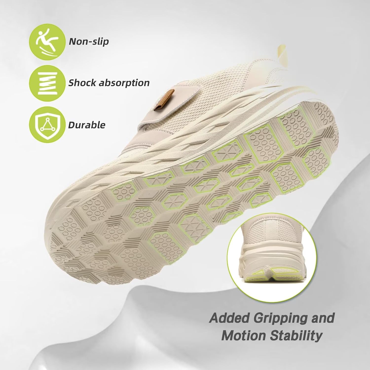 OrthoComfoot Women's Orthopedic Diabetic Wide Walking Shoes: Comfortable Casual Arch Support Plantar Fasciitis Loafers, Orthotic High Arch Swollen Feet Adjustable Work Shoes for Ankle and Heel Pain - Image 8