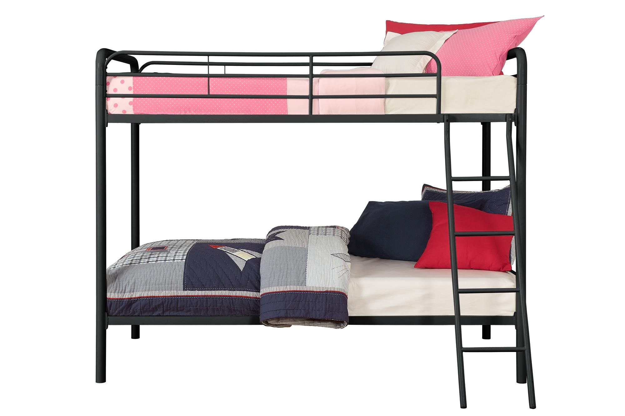 DHP TwinOverTwin Bunk Bed with Metal Frame and Ladder, SpaceSaving