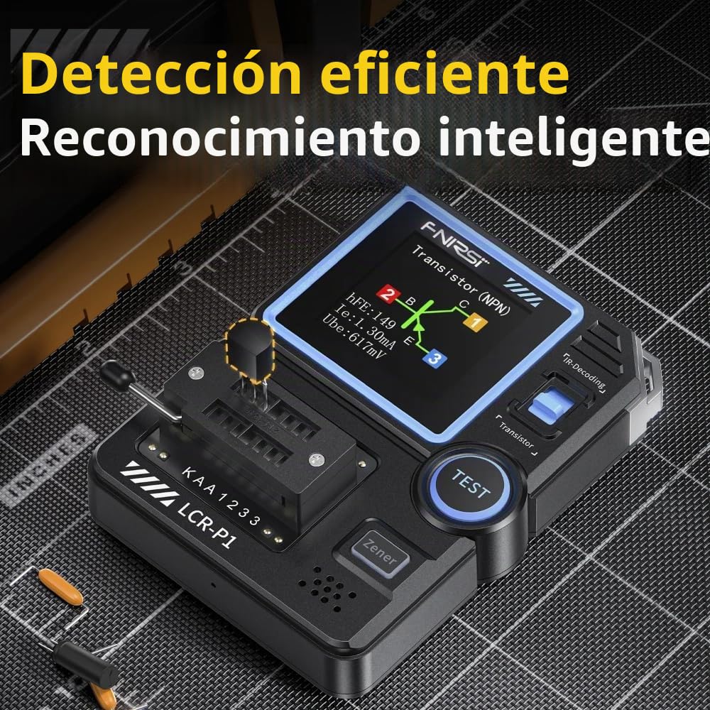 DollaTek Mosfet Tester Transistor Tester Condensador Transistor SMD Multifuncional Probador Componentes Electrónicos Diodo Triodo ESR NPN PNP Tester MOSFET Medidor LCR Anti-Burn
