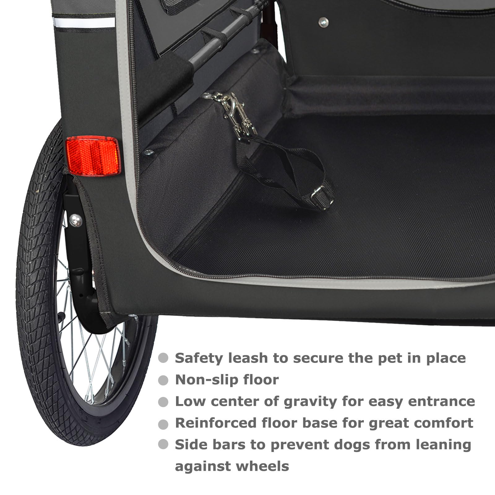DOGGYHUT S-Line XL Przyczepa rowerowa, wózek dla psów do 45 kg, składany wózek wiszący, niski środek ciężkości, hamulce postojowe