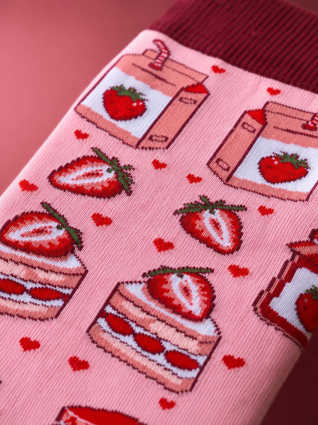 Funny Strawberry Socks for Women, Novelty Gift for Fruit Lovers image 5