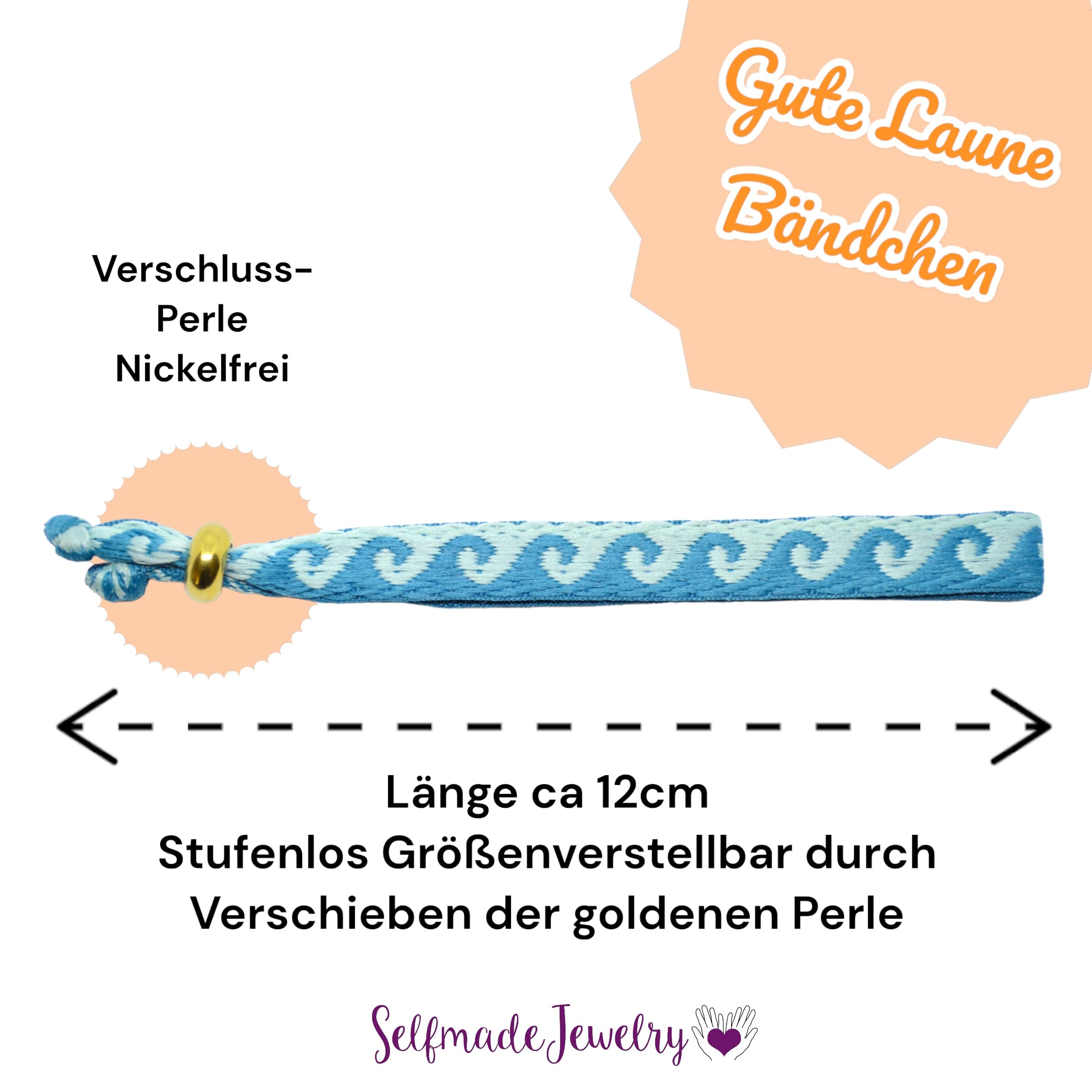 Stoffarmband Damen Pink Festival Armband Selfmade Jewelry