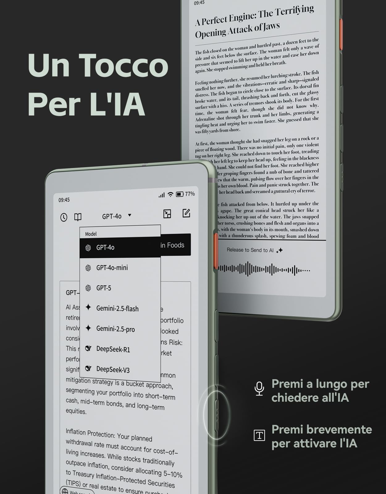 VIWOODS 6,13’’ Carta 1300 AiPaper Reader con connettività 4G, dispositivo eReader E Ink ultra-sottile e leggero, con integrazione AI, 300 PPI, luce frontale regolabile, 128 GB di memoria