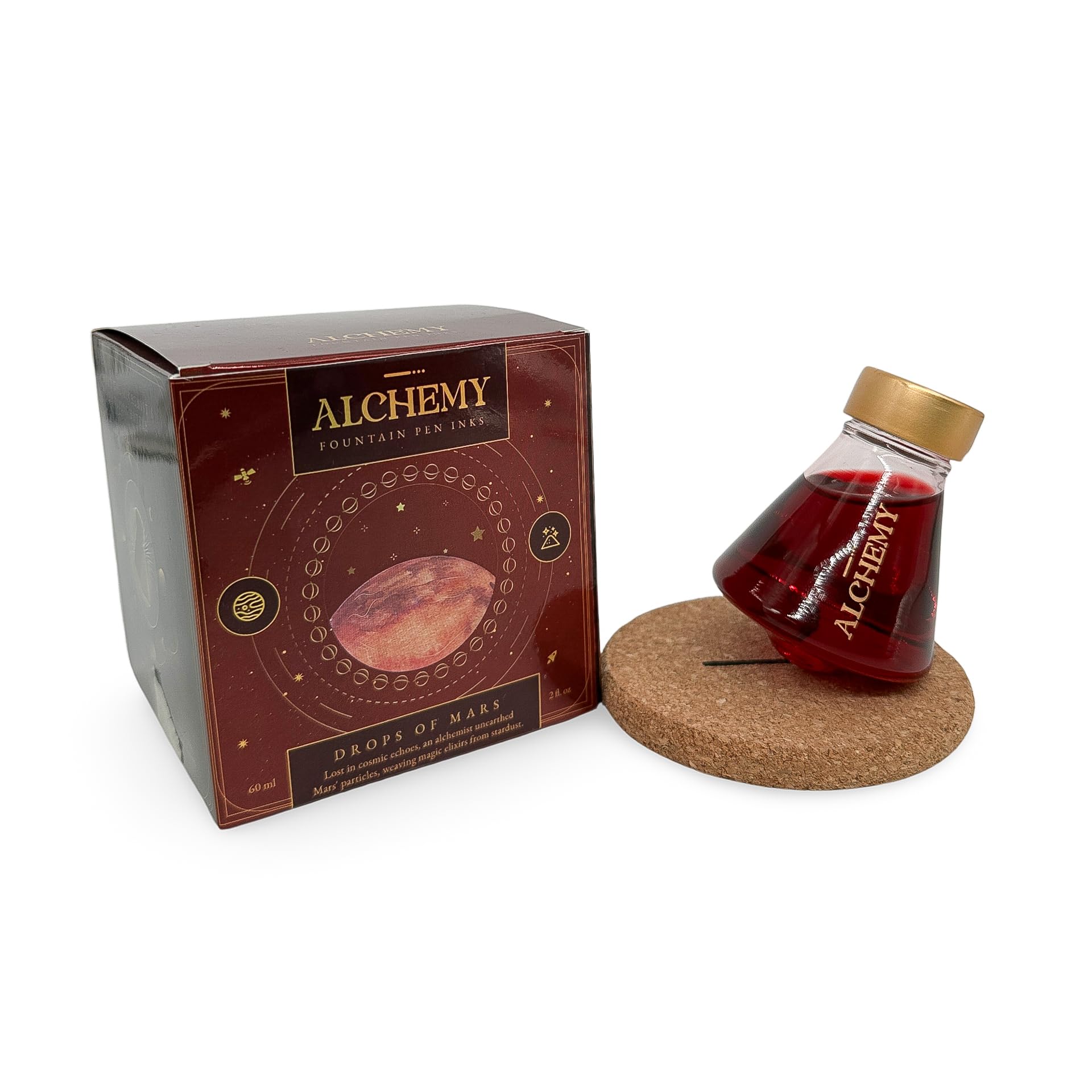 Endless Alchemy Fountain Pen Ink - Drops of Mars - Dark Red (45ml)
