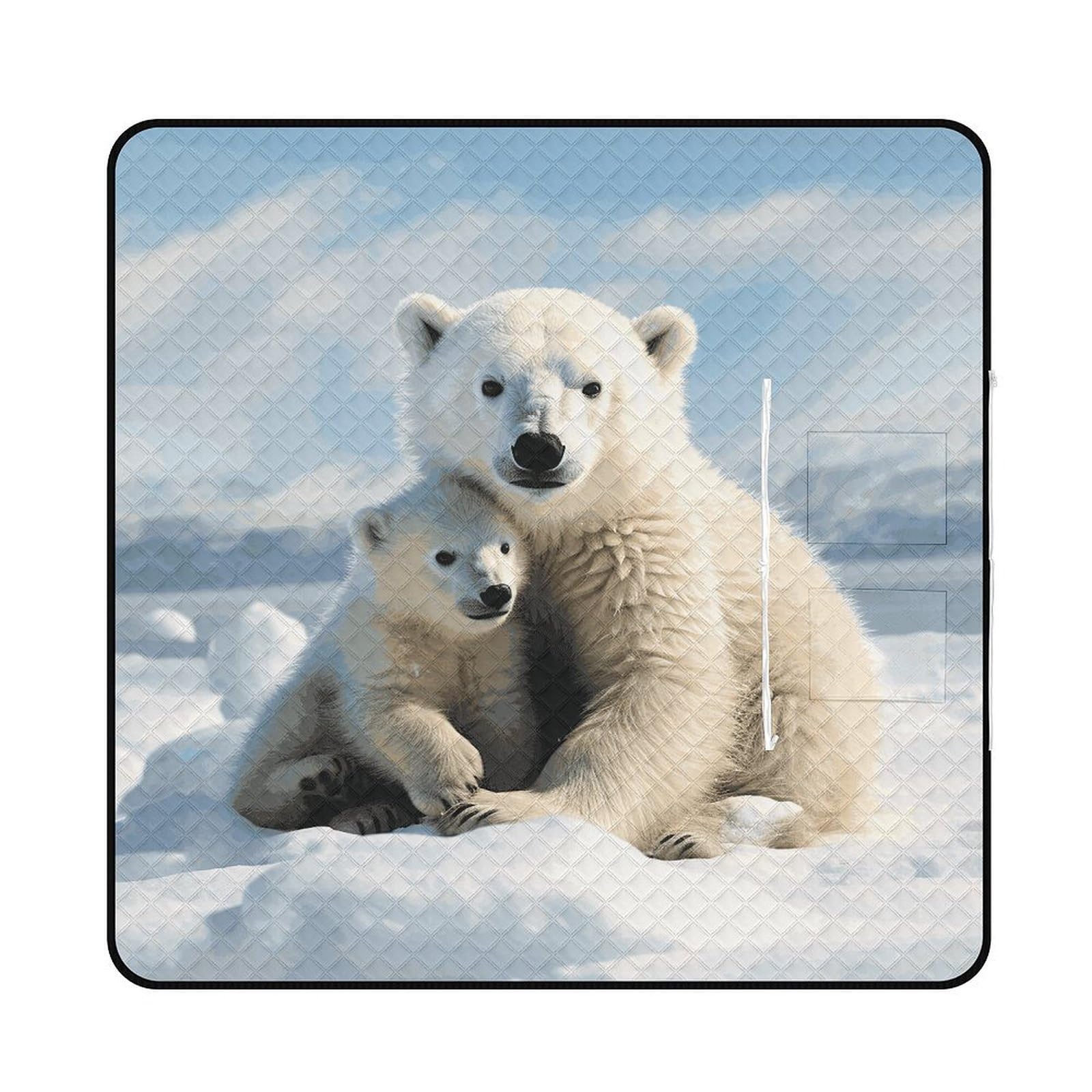 Couverture de plage imperméable ours polaire tapis de pique-nique pliable