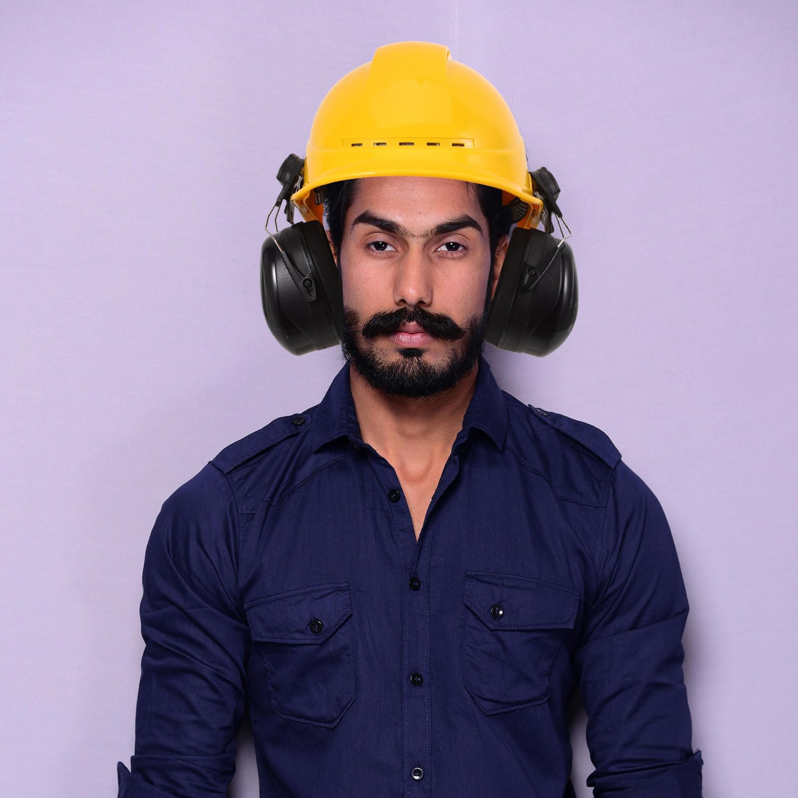 Cuffie Antirumore Nero con Protezione le Orecchie in Abs e Spugna, Regolabili con Vestibilità Confortevole per Progetti Industriale e Fai da Te