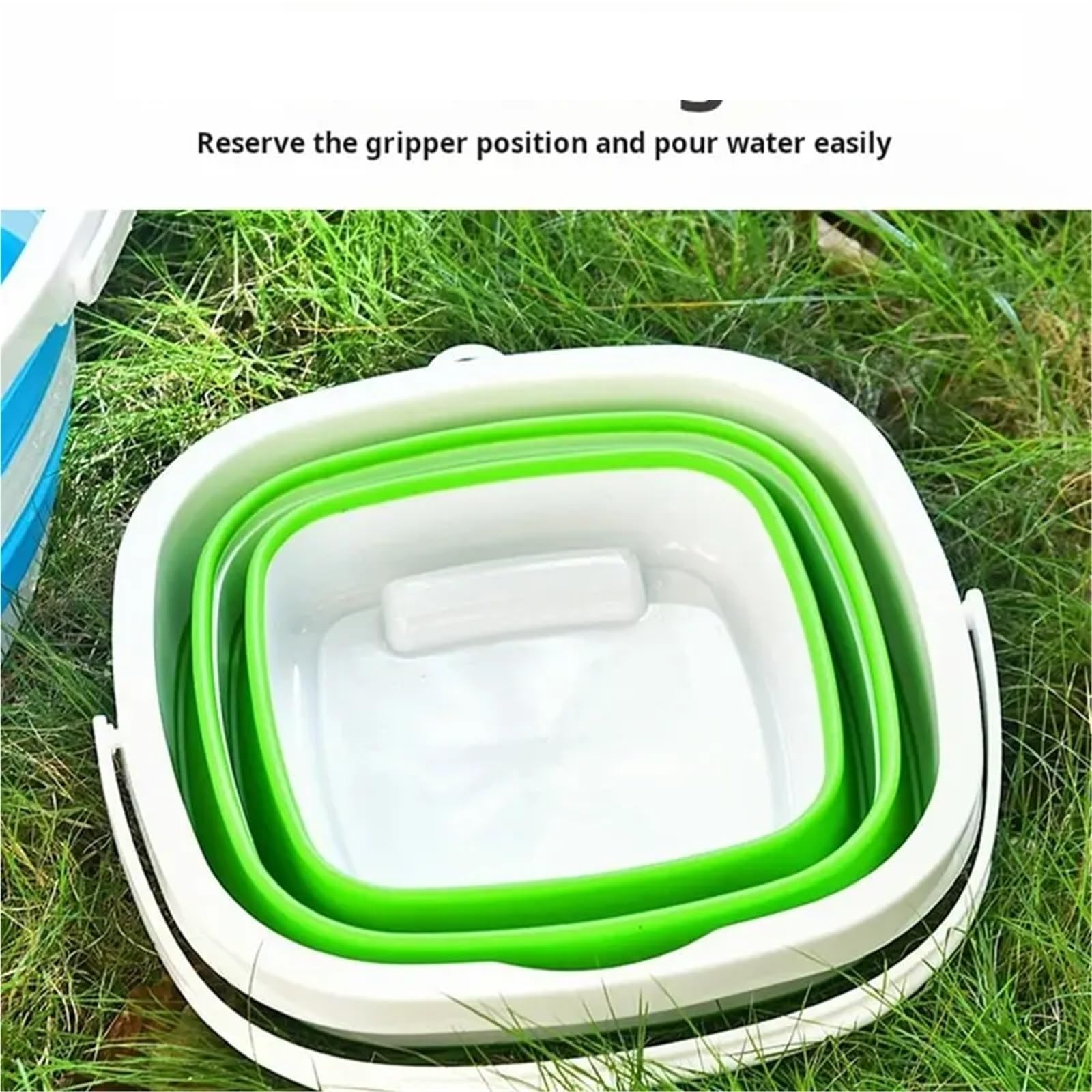 Secchio pieghevole quadrato in silicone da 2 pezzi, grande capacità, portatile, viaggio all'aperto, for auto, multiuso, salvaspazio Per La Pesca Campeggio