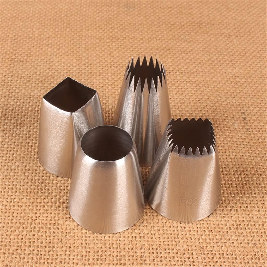 4Pcs Kitchen Gadgets 304 Stainless Steel Silver Pastry Nozzles Fondant Cakes Decor Set Cookies Supplies Big Style Nozzles