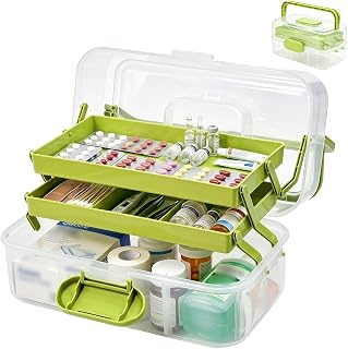 Medizinbox 3 Ebenen Aufklappbar Medikamenten Aufbewahrung Groß