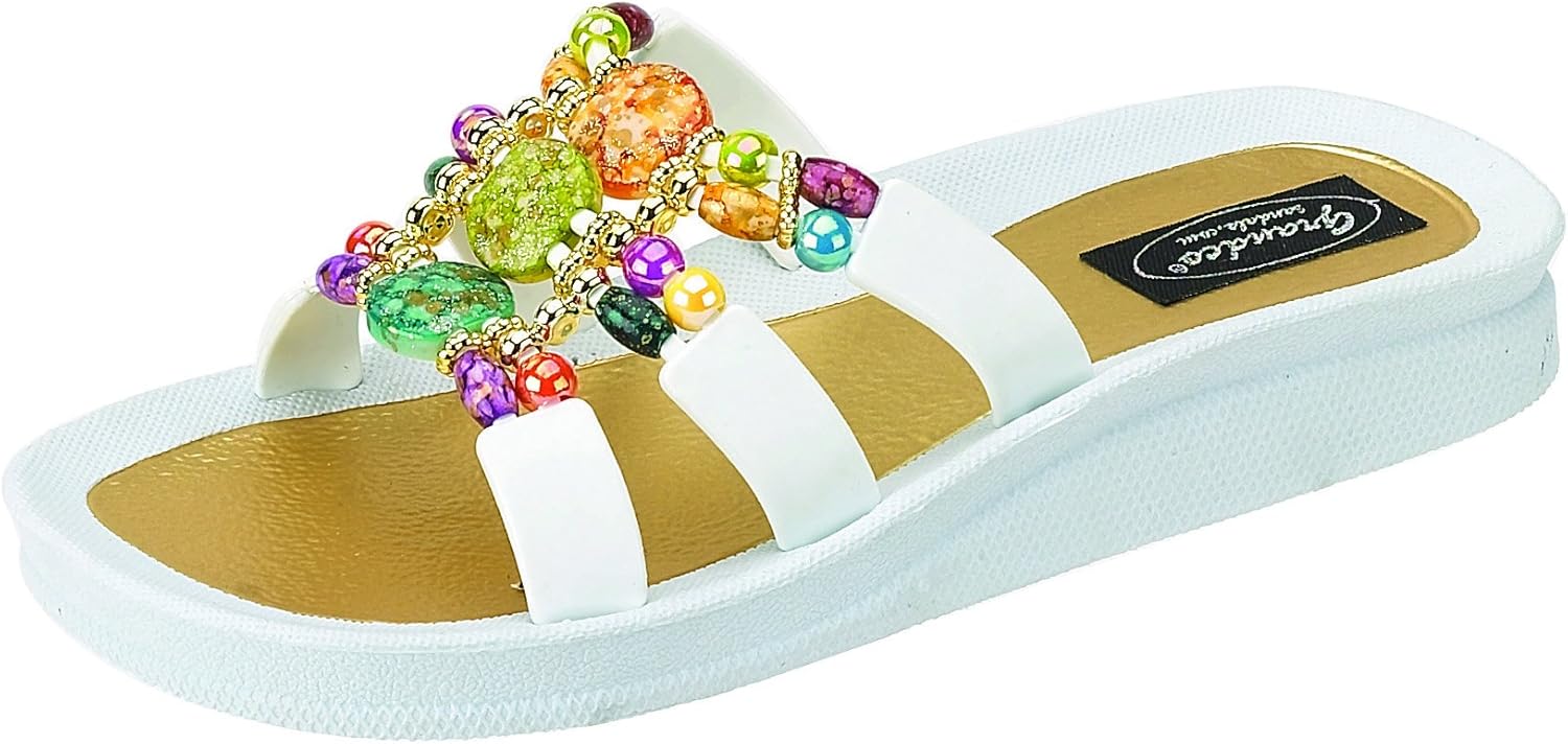 Grandco Temptation Slide Womens Sandal White 11 US Slides
