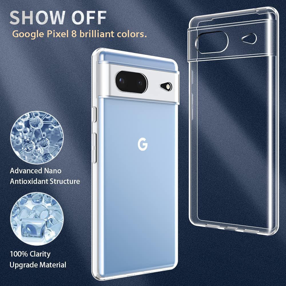 Handyhülle Für Google Pixel 8 – Klar, Transparent, Stoßfest & Rutschfest Aus TPU