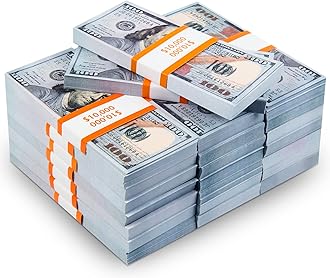 VIC7ORY Fake Money 300 PCS Prop Money 100 Dollar Bills Realistic, Full Print 2 Sided Play Money 30000 Dollar Bills for Kids Party, Movies, Decorations, Teaching and Birthday Party, Videos and Wedding