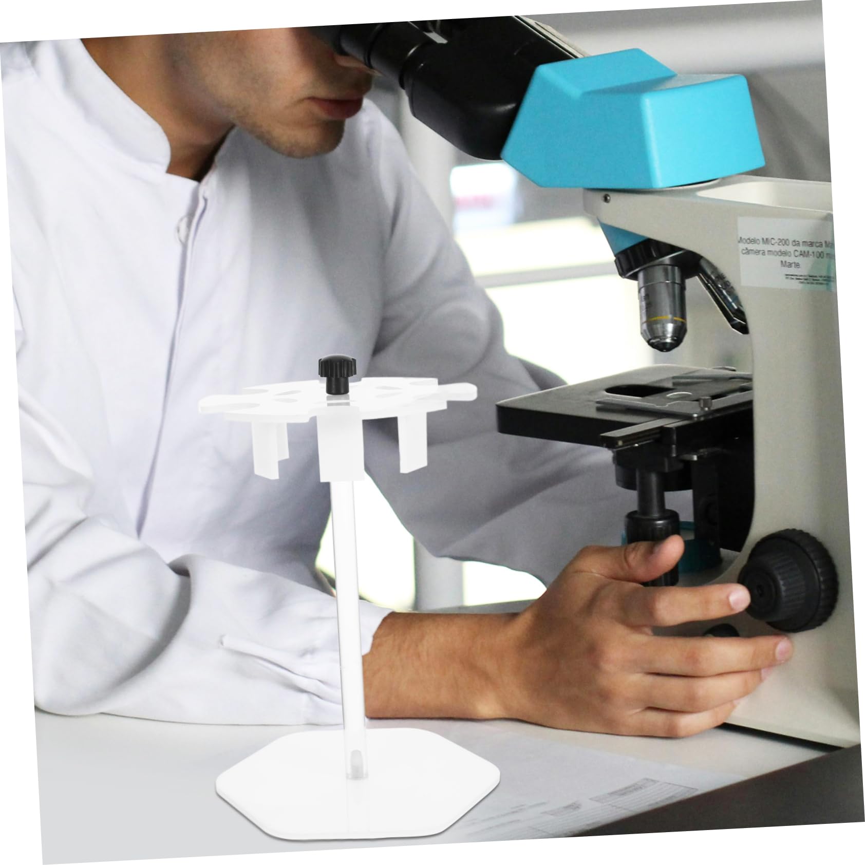 Zerodeko Supporto per Pipette da Laboratorio in Acrilico Robusto e Portatile per Postazione di Lavoro e Organizzazione Strumenti