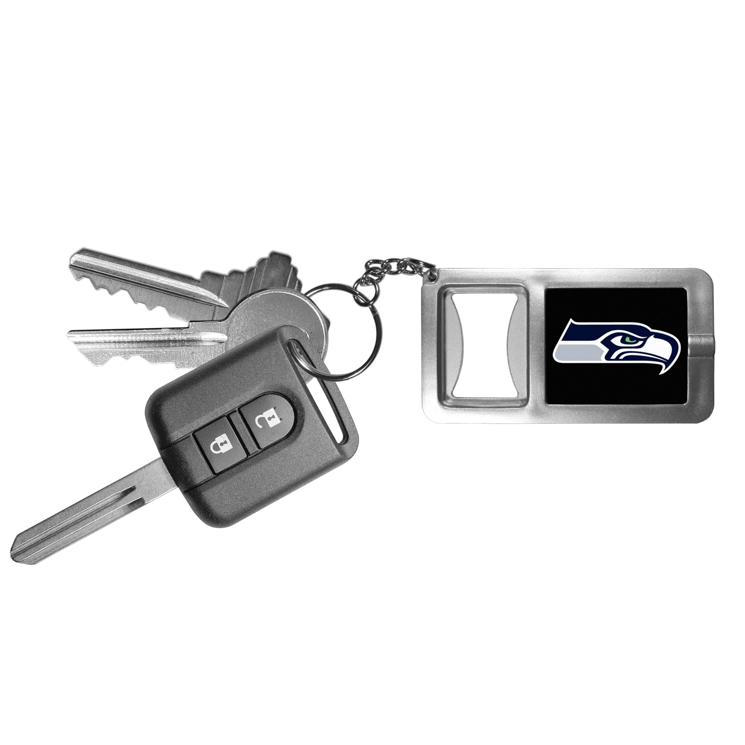 NFL Seattle Seahawks split Ringer torcia portachiavi con apribottiglie, grigio/nero