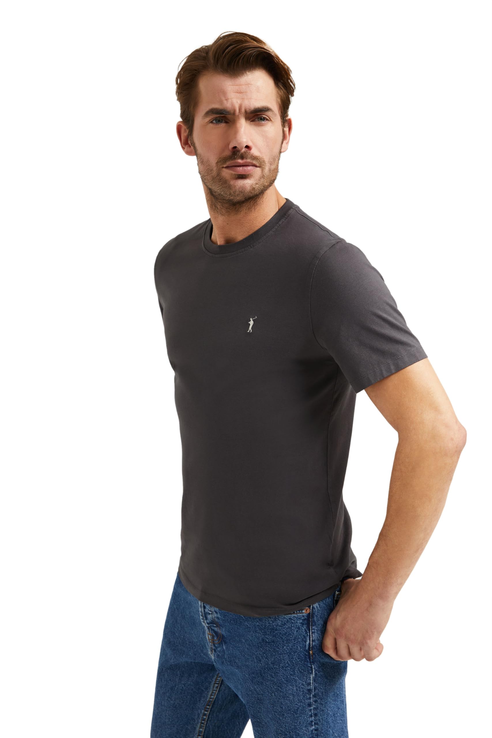 Polo Club Maglietta Basic Cotone con Logo Ricamato Uomo - T-Shirt for Men