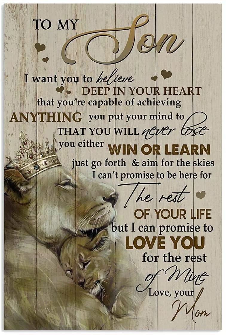 Tin Sign Lion Family Nostalgic Tin Signs Funny Poster Art Wall Decor for Pub Bar Vintage Wall Stickers 8x12 Inch