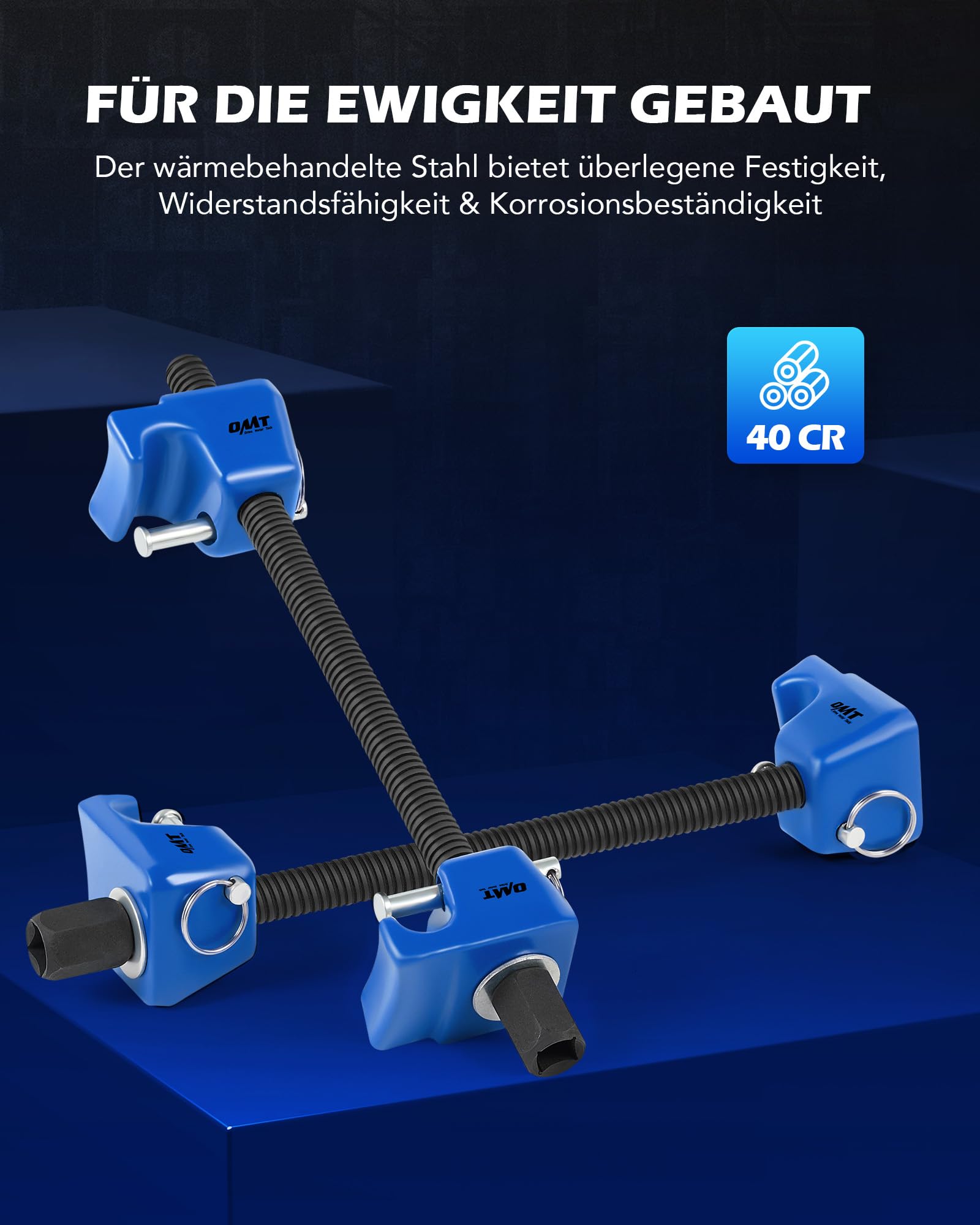 Orion Motor Tech 2-TLG. Federspanner Set für KFZ, Profi Macpherson Federbein Spanner mit 265mm Spannweite, Stoßdämpfer Werkzeug mit Sicherungsstiften, 1/2 Zoll Antrieb & 13/16 Zoll Sechskant