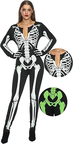 Miniatura 7 de Spooktacular Creations Womens Skeleton Costume Glow in the Dark, Halloween Skeleton Bodysuit, Halloween Costumes for Adult
