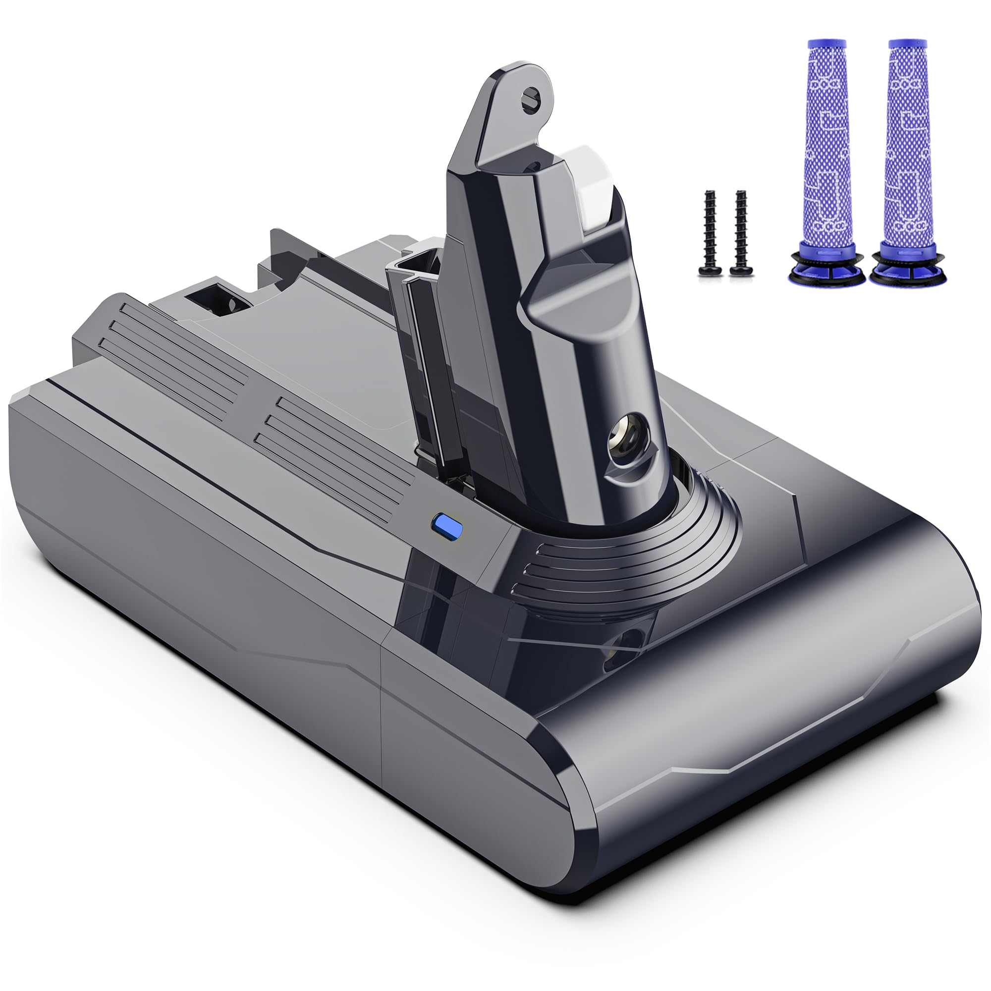 Morpilot 4600mAh Batterie pour Dyson V6 DC62 SV03 DC58 DC59 DC61 DC72 DC74 SV06 SV09 avec 2 Filtres Lavables, 21,6V