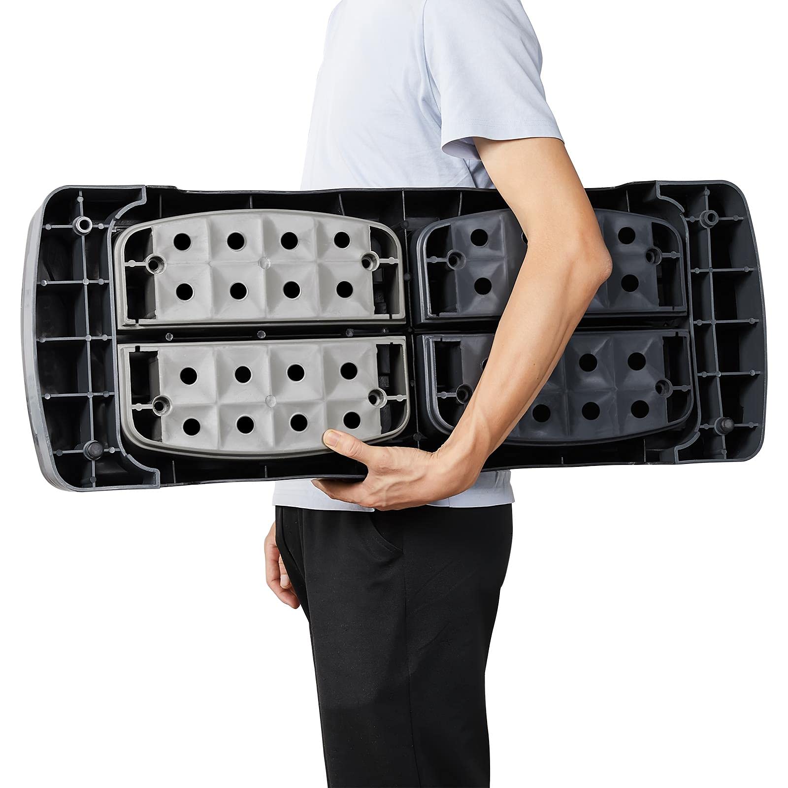 Yaheetech Steppbrett Fitness Aerobic Stepper Höhenverstellbar Step Bench mit 3 Stufen (10/15/20 cm) Rutschfestes Trainingsgerät für Büro und Zuhause