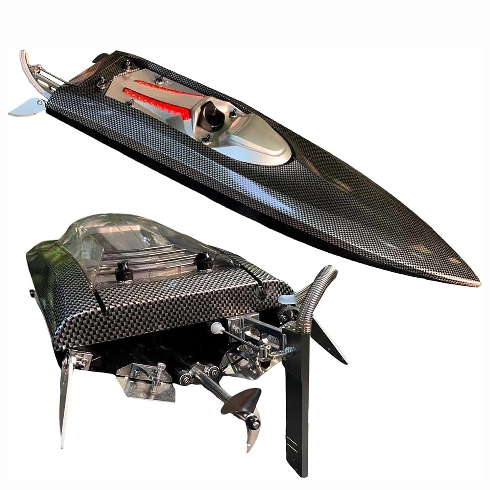 25inch UDI022 Large Remote Control Boat for Adults Boys Experts Alloy Tail Kits RC Brushless Watercraft 50km/h 31mph 3S/4S Battery & LED 4WD Full-Functions RC Sail