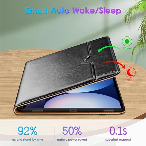 Miniatura 7 de DTTO Funda de cuero prémium con soporte para Samsung Galaxy Tab S10 Ultra  S9 Ultra  S8 Ultra 202420232022, con soporte para bolígrafo S para tablet