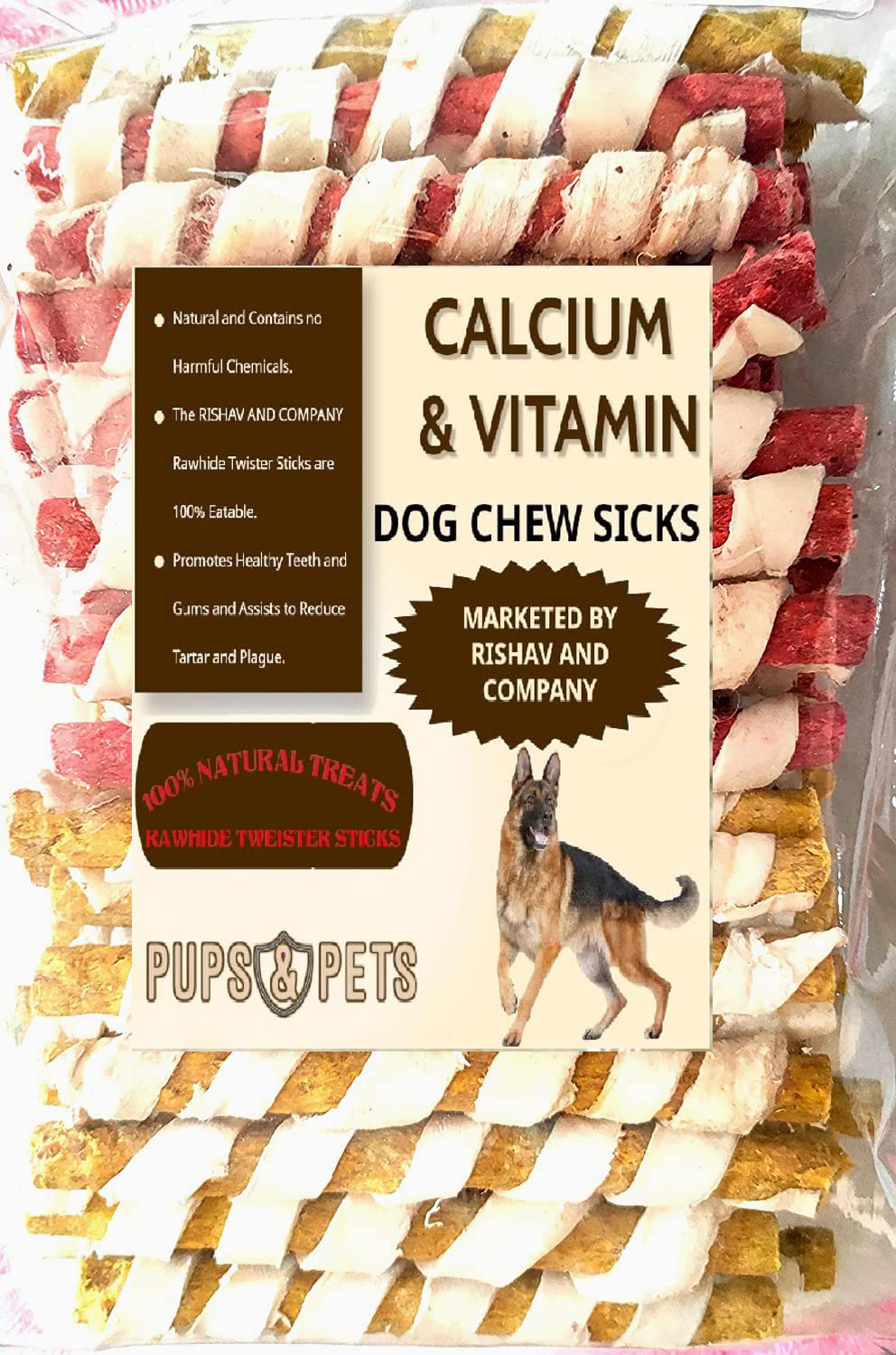 Pups&Pets Dogs Spiral munchy Rawhide chew Stick | 500gm Chicken Flavour + 500gm Mutton Flavour | Chicken and Mutton Flavours Twisted Sticks for Puppy and Dog - Pack of 1Kg (B0BNHBBLWF) Amazon Price History, Amazon Price Tracker