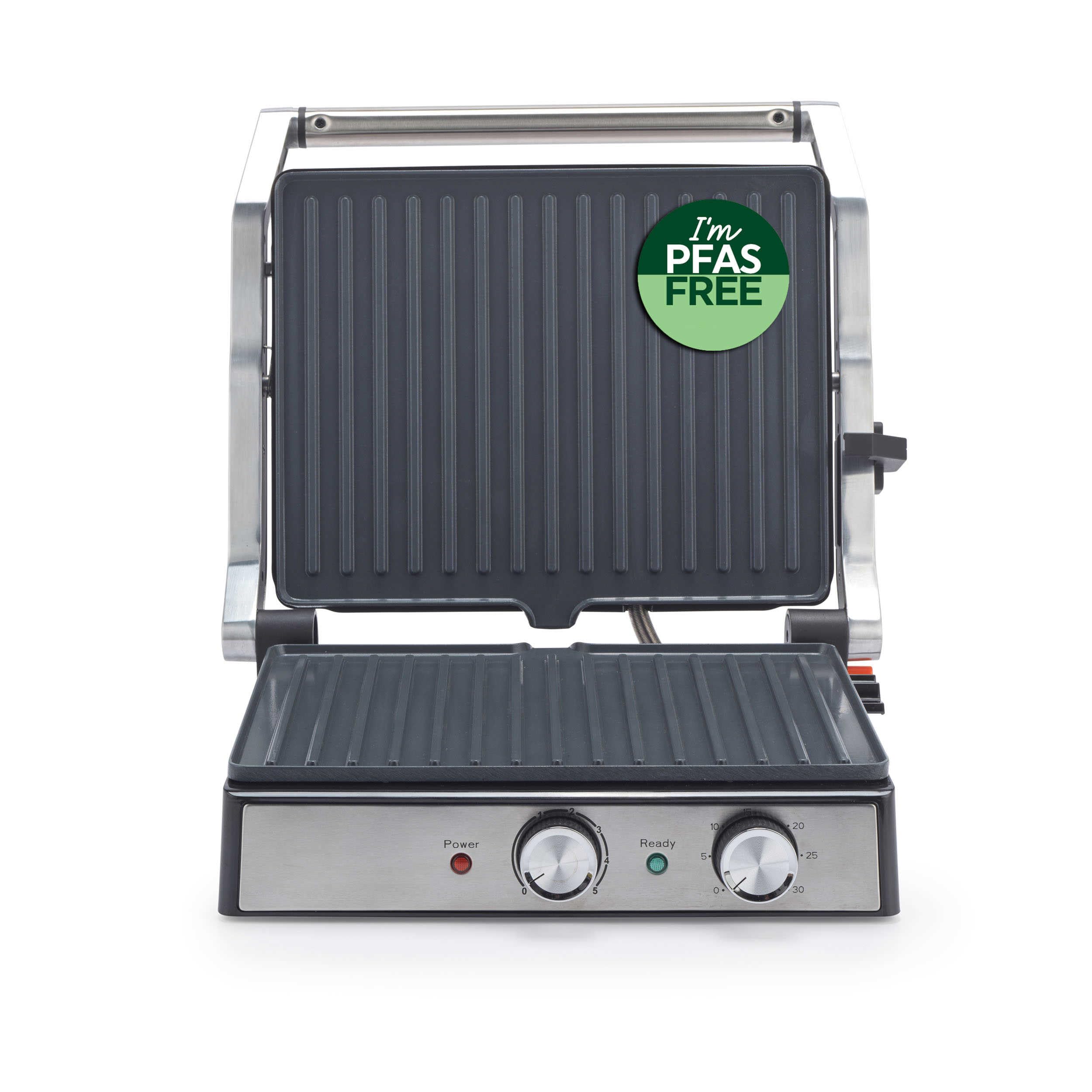 Salter Health Grill Electric Grill 2000W, 180° Flat Opening, Ceramic Plates