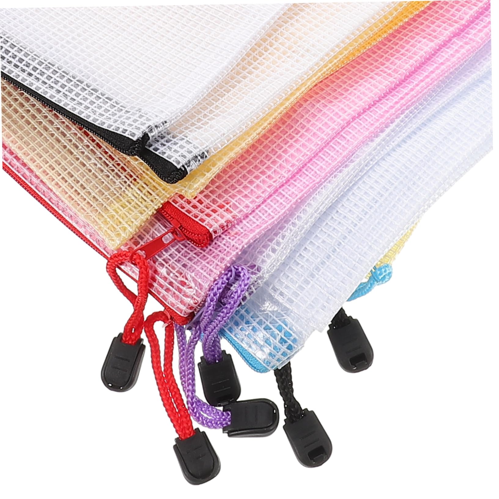 16 pezzi Buste Trasparenti con Zip Impermeabili Borse Organizer Colorate per Documenti Ufficio e Scuola Sacchetti Portadocumenti in Mesh per Archivio e Giochi