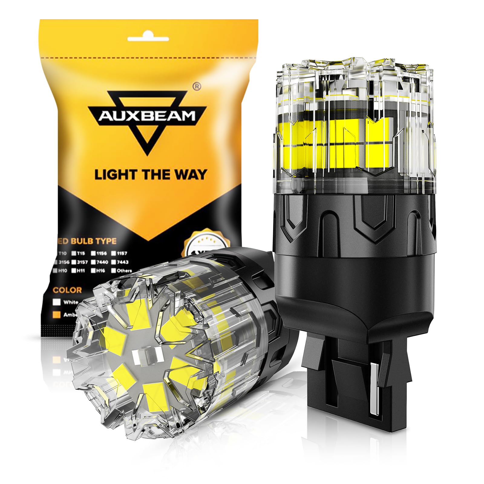 Auxbeam 2026 B2 Series 7440 LED Bulbs White Backup Reverse Light