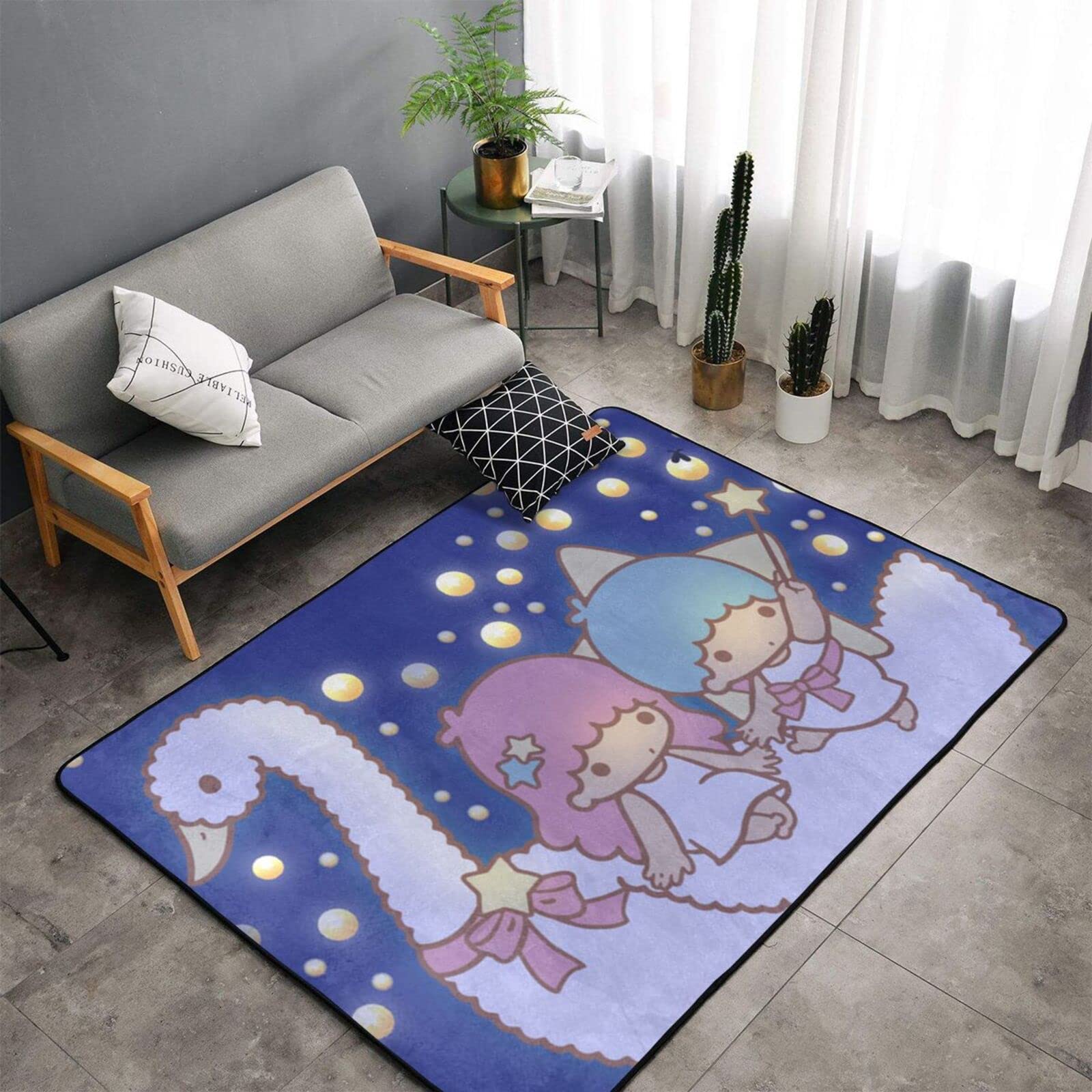 Amazon | リトルツインスターズ キキララ ラグ カーペット 防ダニ抗菌