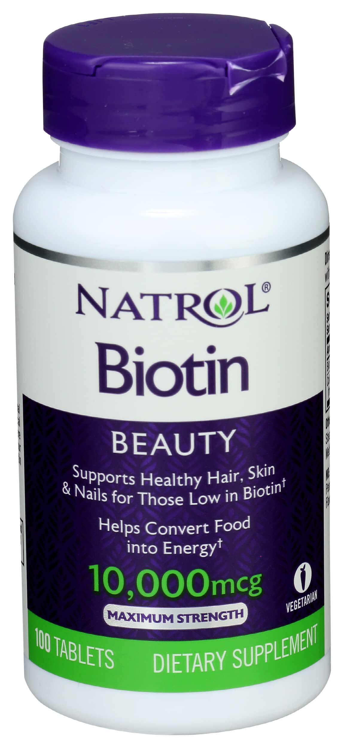 Natrol - ビオチン最大強度 1 mcg。100錠剤