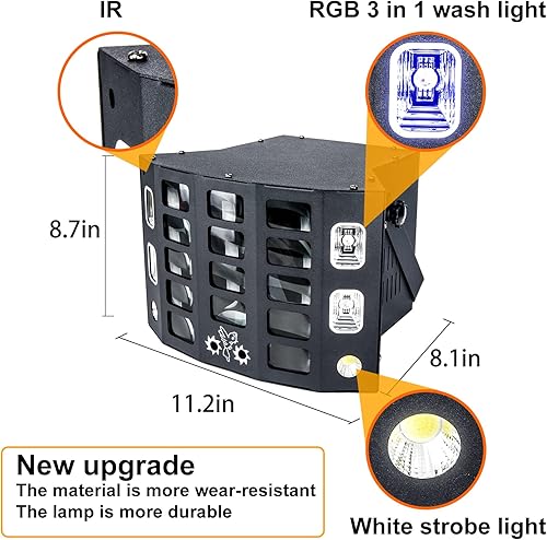 Miniatura 4 de 5 en 1 luz de DJ de la luz del disco con el estroboscópico del patrón del lavado del haz de mariposa y efecto 3535 LED, control remoto y DMX para la