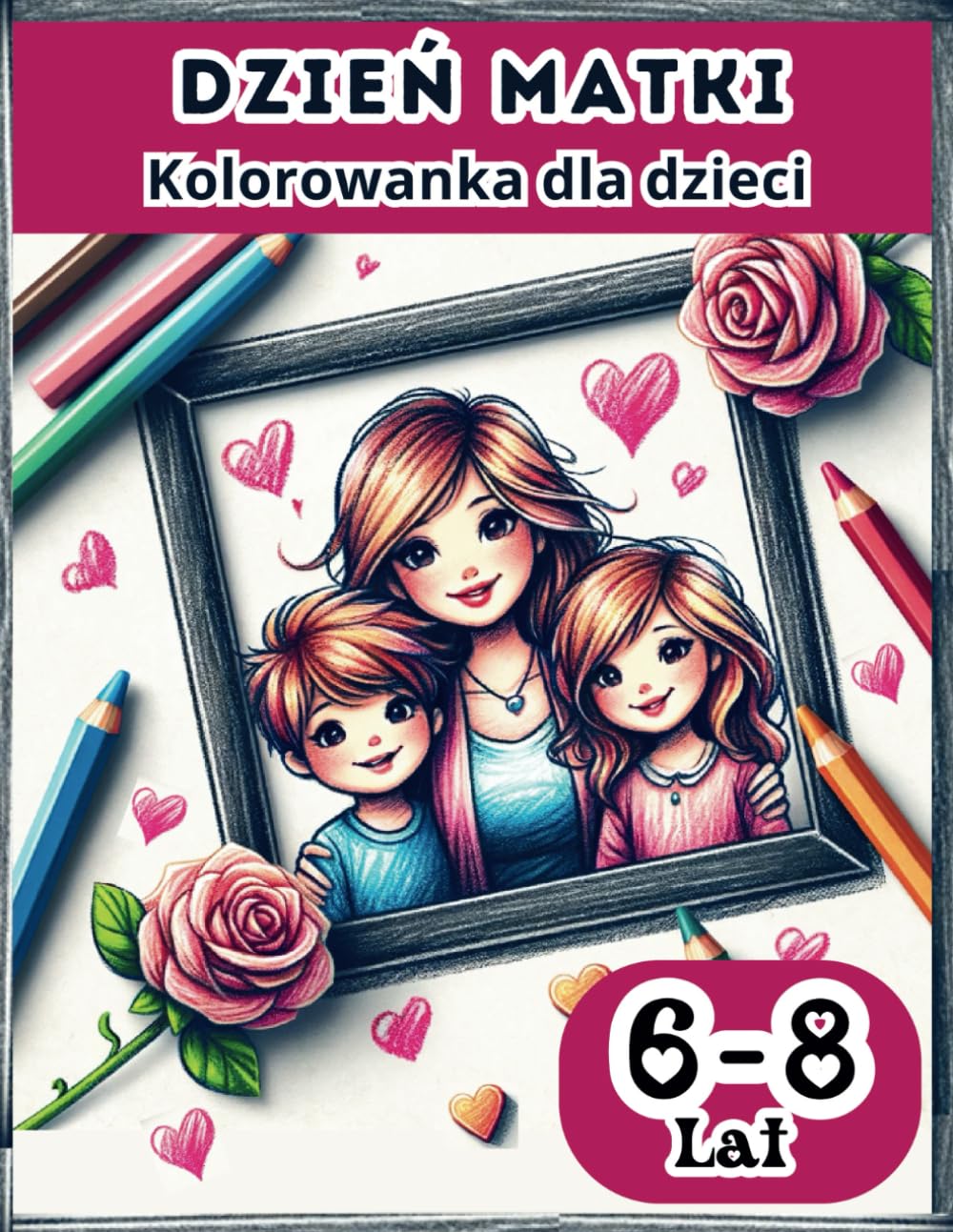Dzień Matki kolorowanka dla dzieci 6-8 lat: dziewczynki i chłopcy 6, 7, 8