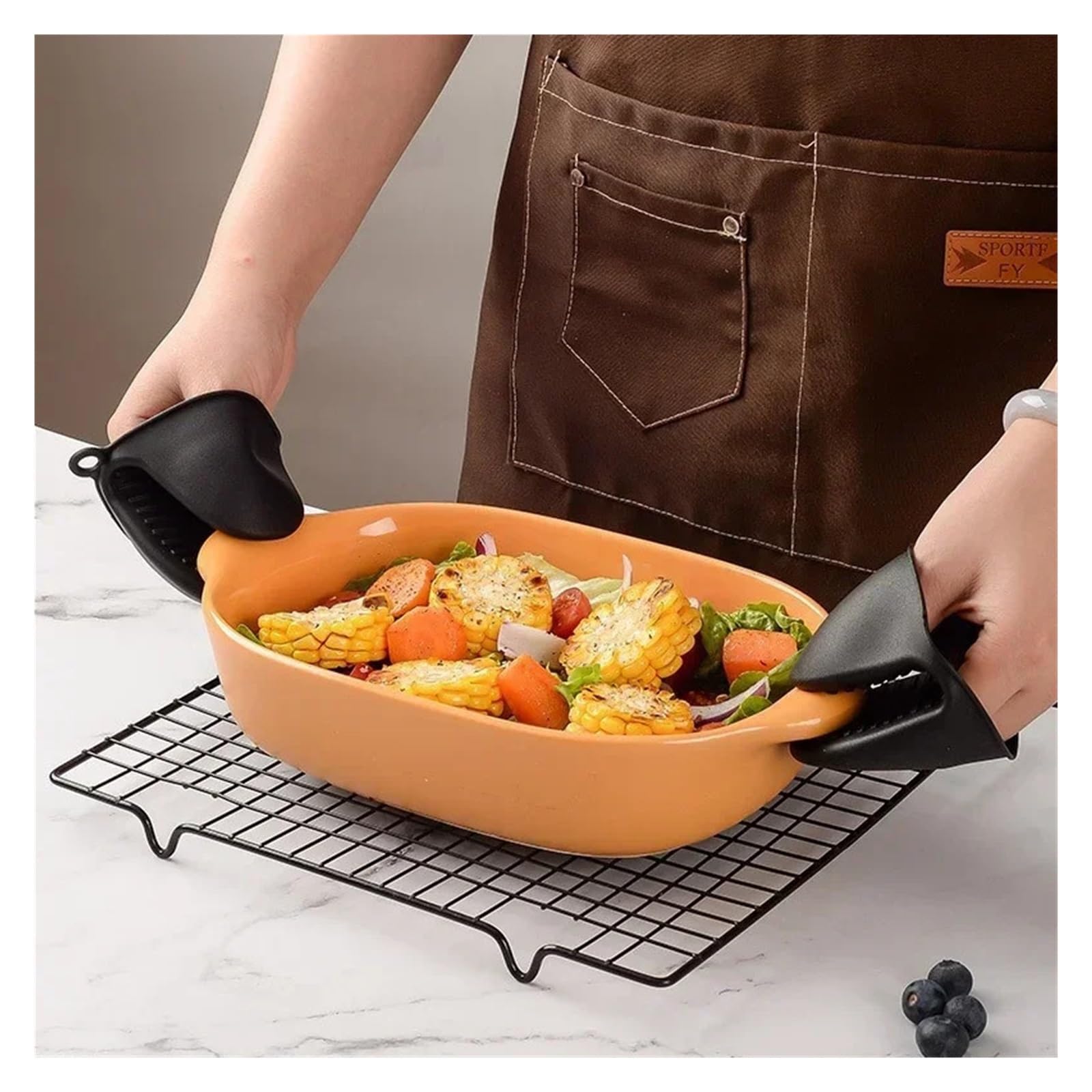 Guanti clip in silicone 2 pz, presina antiscivolo cucina