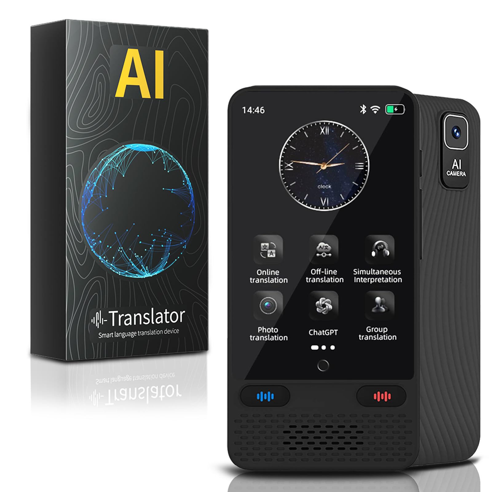 Language Translator Device No WiFi Needed, Real Time Two Way Language Translator 138 Languages Supported, Online/Offline/AI/Voice/Photo Translation,